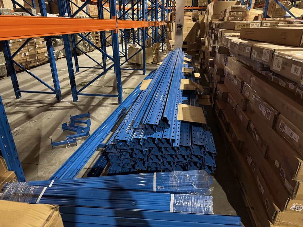 Rafturi metalice profesionale NOI pentru paleti, 3 nivele, 2.7x1.05x6m