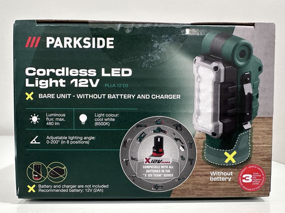 Parkside PLLA 12 D3 - Акумулаторна LED лампа