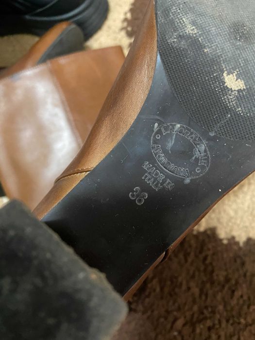 Cizme lungi din piele maro, Lavorazione Artigiana, marimea 36