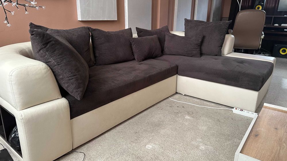 Разтегателен ъглов диван, ляв ъгъл