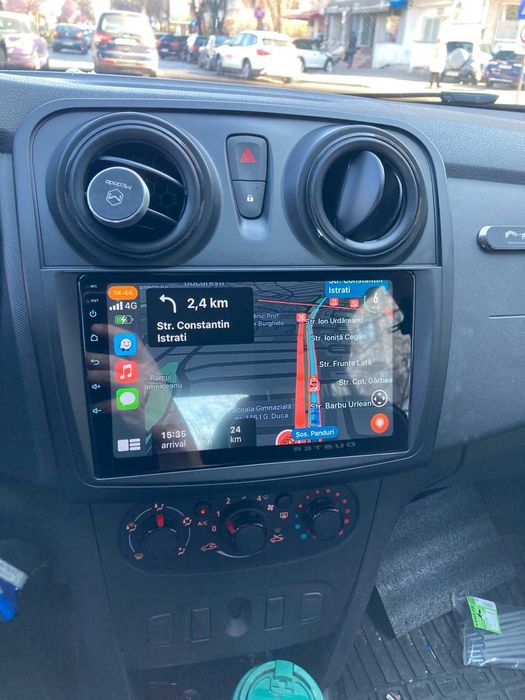 Navigatie GPS Android Dacia Logan 2 Sandero CarPlay Qled DSP 1-8GB