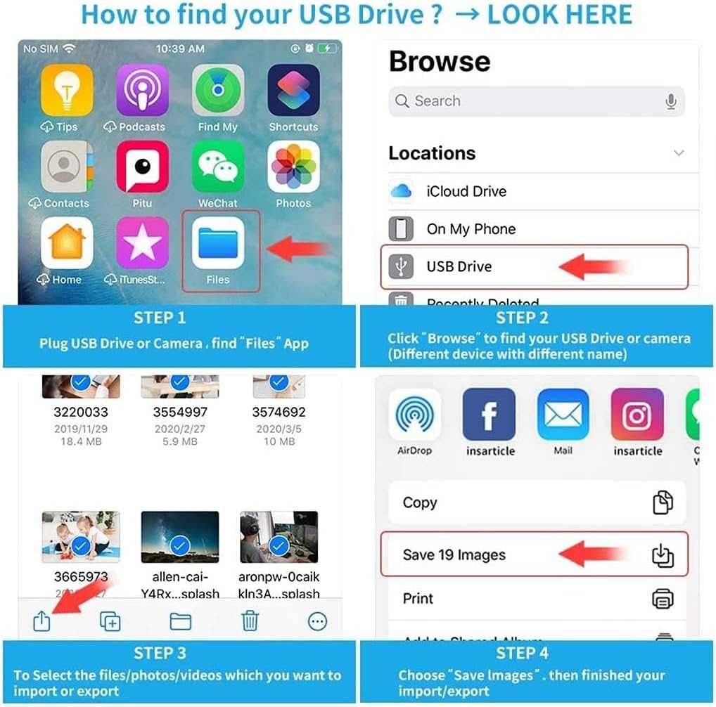 Адаптер Lightning към USB за камера за iPhone