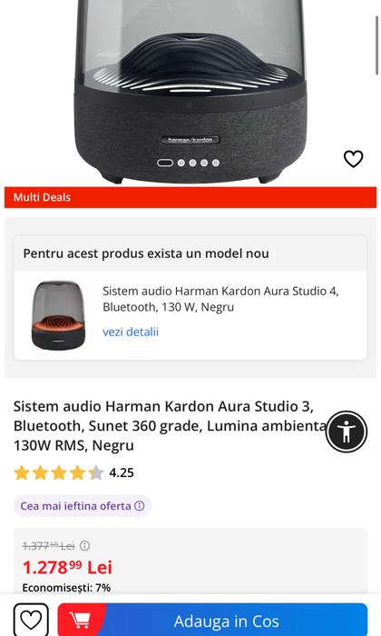 Boxa Harman Kardon Aura Studio 3 / NOUA