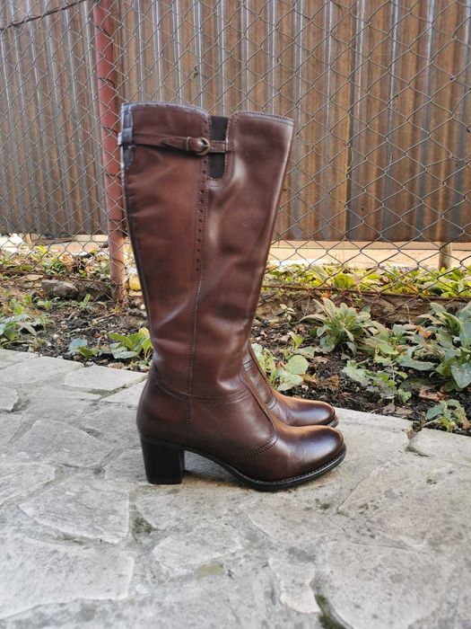 Cizme femei Benvenuti, piele naturala, maro, marime 36, ca noi