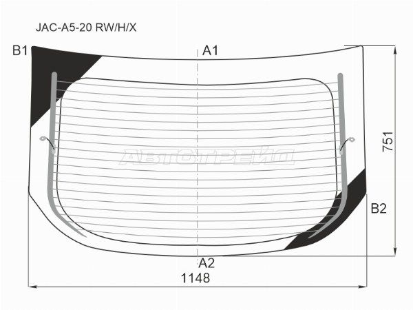 Стекло заднее (Цвет зеленый/ Обогрев/ 5D LBK)  Jac J7