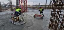 Turnare Beton finisat cu elicopter si Cuart, șapa din beton slefuita