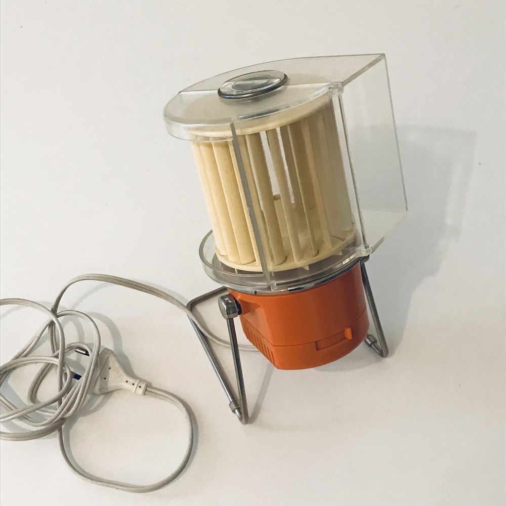 Ventilator vintage portocaliu, design german - nou in cutie