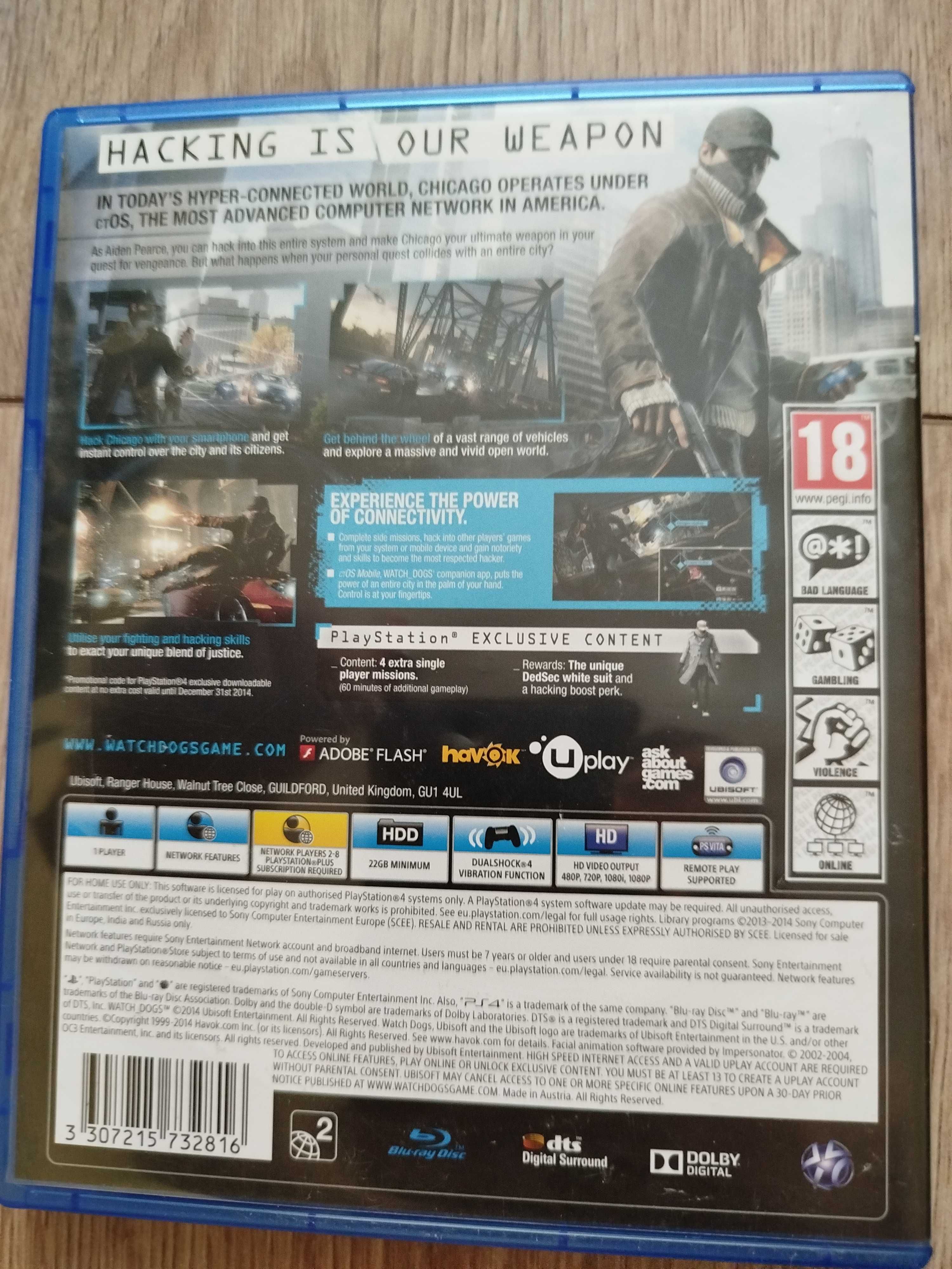 Продавам игра за PS4 Watch Dogs
