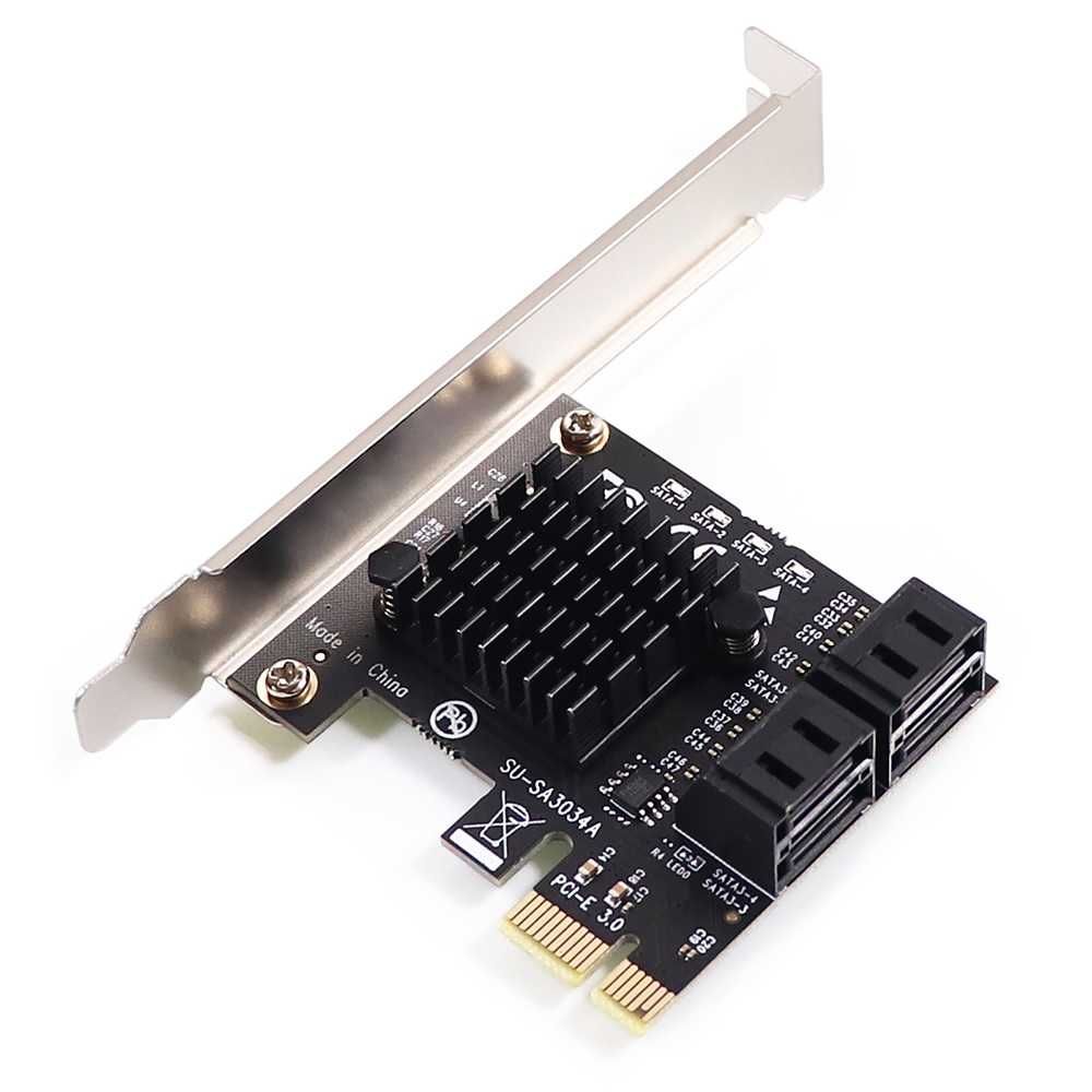 Adaptor porturi SATA3 (2, 4, 6, 8) de la PCIe x1 - SSD / HDD / DVD