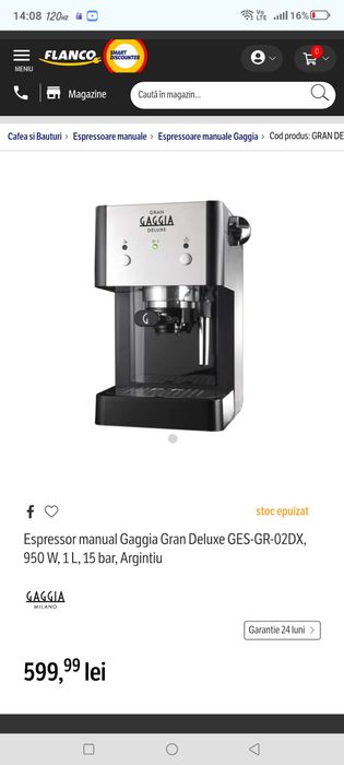 Espressor manual Gaggia Gran Deluxe GES-GR-02DX