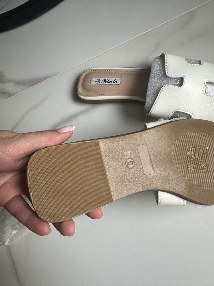 Бели чехли сандали/сандали Hermes, 39,5 номер