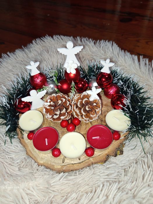 Коледен свещник с ангелчета