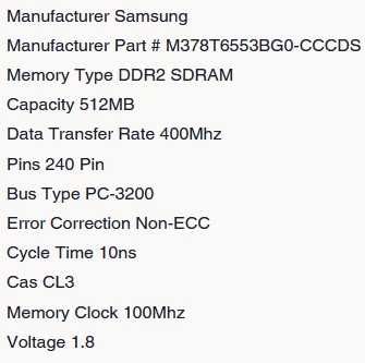 Kit memorie 1GB DDR2 400 Mhz PC2-3200U (2 x 512MB) desktop. Impecabil!