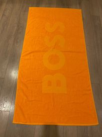 Оригинална плажна кърпа Hugo BOSS, 80/150 cm, оранжева