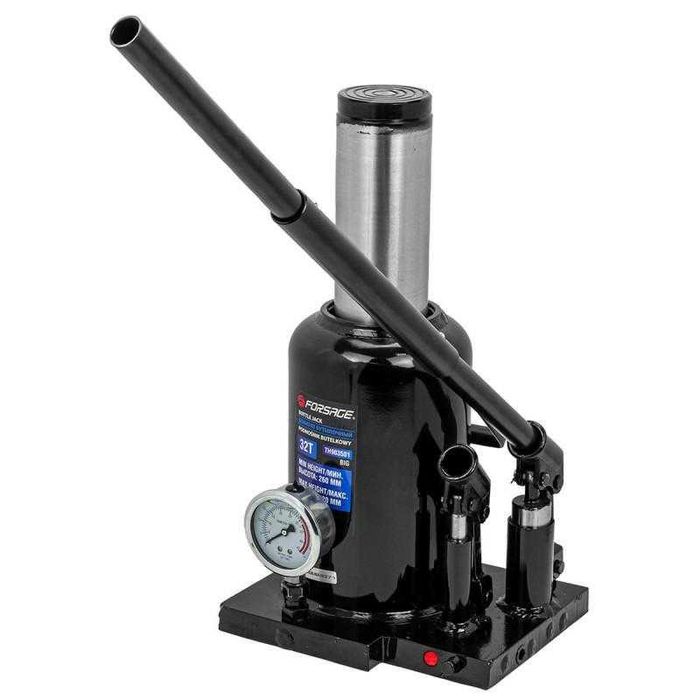 Cric hidraulic 32 tone, cu 2 pistoane si manometru, 260-420mm