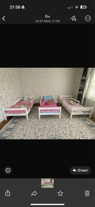 Детские кроватьки 3 шт  .Сделано из чистого дерева.