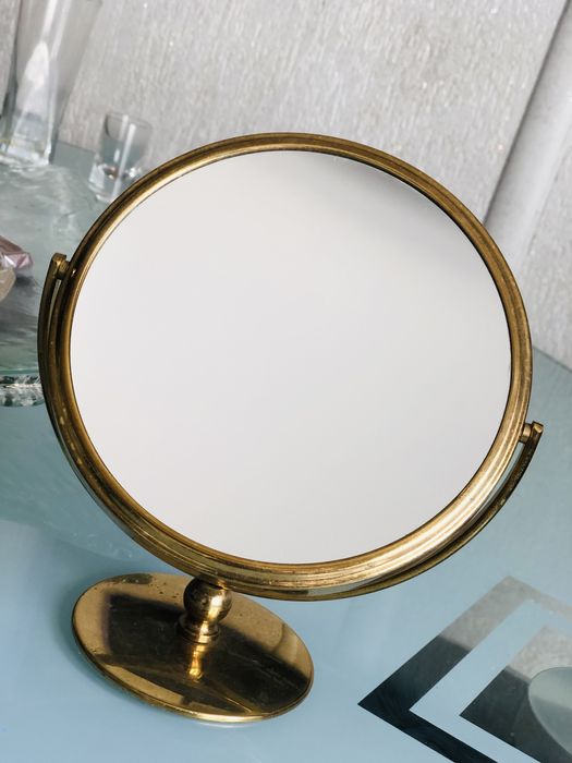 Mid Century Oglinda masa /machiaj - cupru