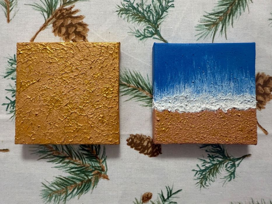 Tablou pictură texturată 10 cm x 10 cm, făcut manual