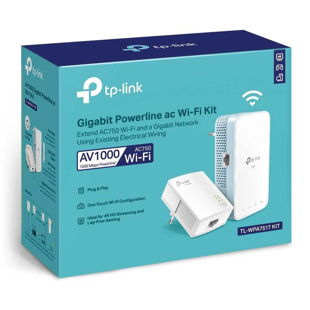 Адаптер TP-Link TL-WPA7517 KIT/AV1000 Gigabit Powerline AC750Wi-Fi Kit