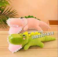Плюшен крокодил Зелен Розов Двойка Крокодили Kawaii