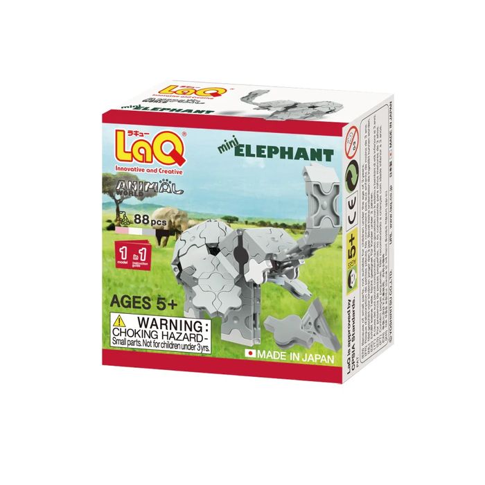 Японски Детски конструктор LaQ Animal World MINI ELEPHANT, 88 части