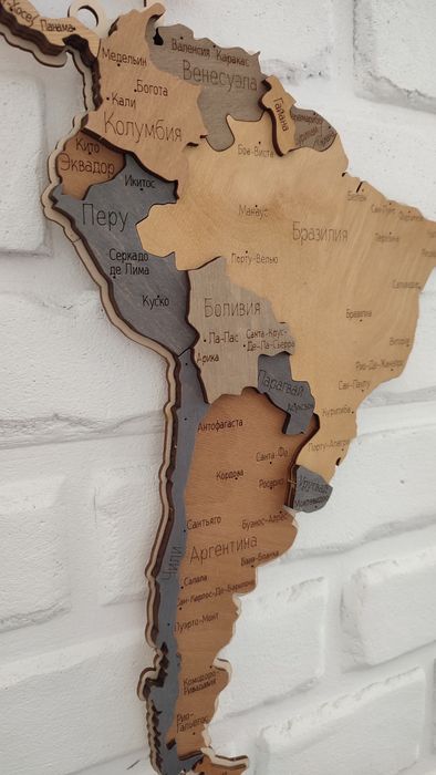 Карта мира берёза фанера новая 160*80 размер