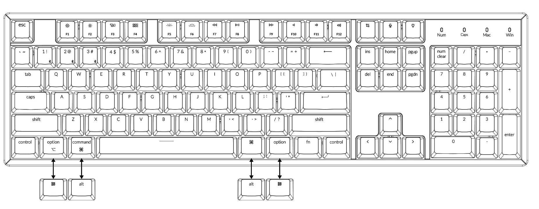 Механическая клавиатура - Keychron K10 (K10-J3) Brown Switch Hot-swap
