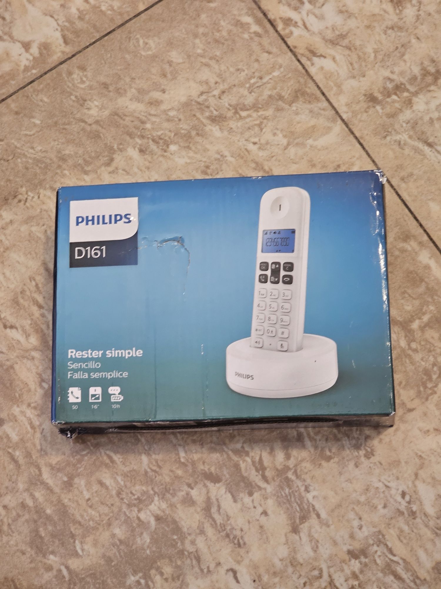 Telefon fara fir Philips D161, Alb (nou)