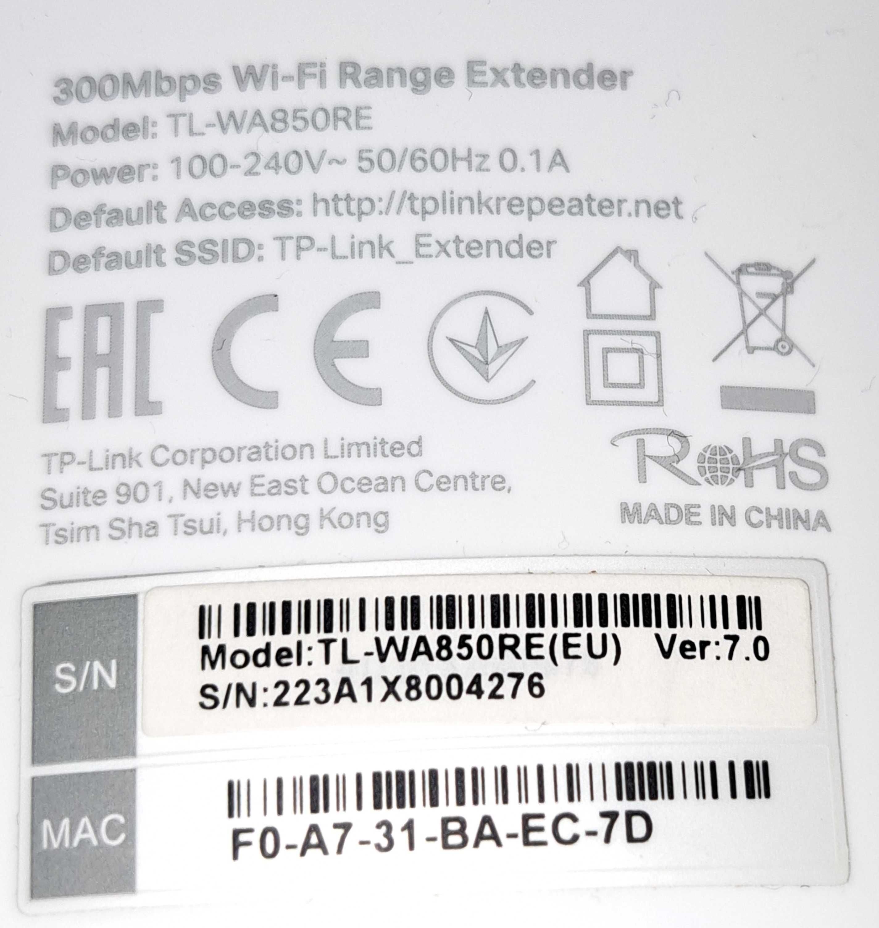 Range Extender wireless N300 TP-Link TL-WA850RE, Moduri RE/AP