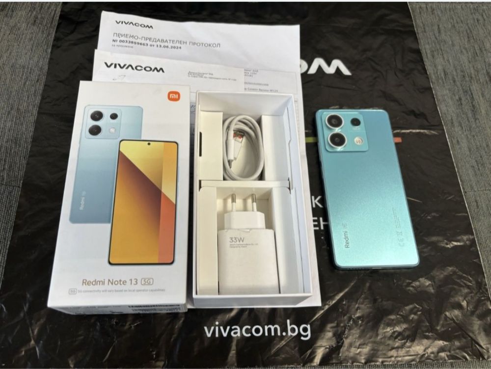 128GB Xiaomi Redmi Note 13 5G Гаранция Vivacom 2026г. Teal