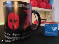 cana suvenir GRECIA cana spartan gladiator neagru+rosu COFFEE MUG