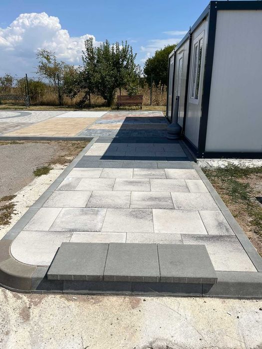 Градинска тротоарна плоча 40x40x5см, цвят: сив