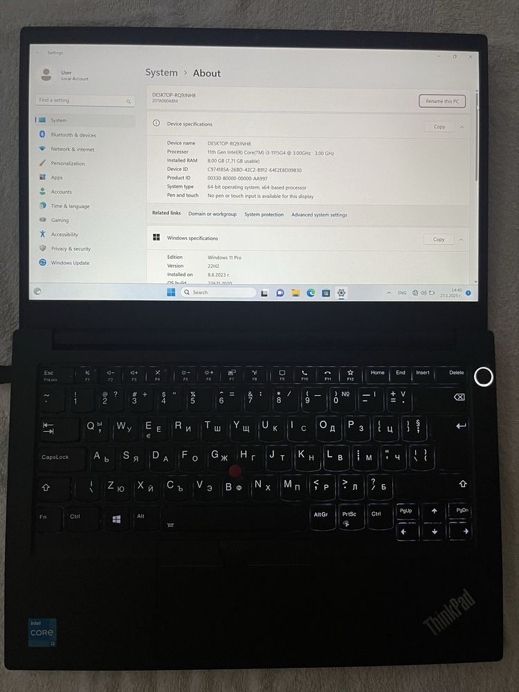 Lenovo ThinkPad 14“, Intel Core i3-1115G4 Laptop/лаптоп Thunderbolt
