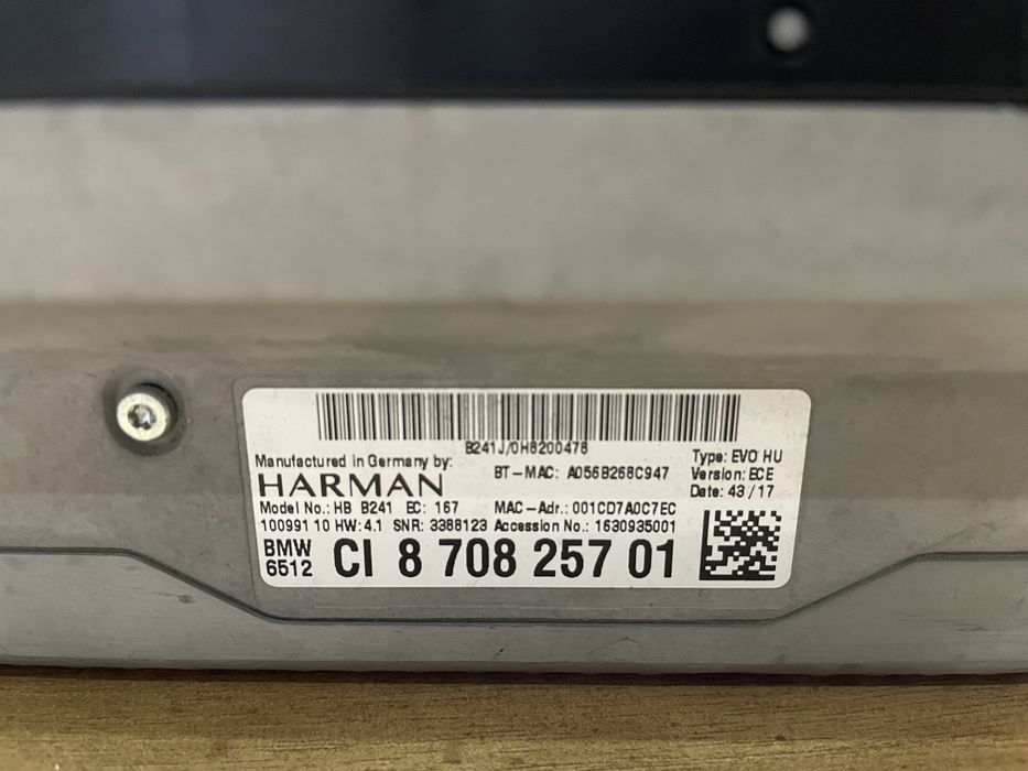 Navigatie Retrofit BMW Nbt Evo id5 id6 cu ecran Touch F30 F36 F31 F32