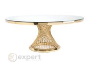 Mese de lux salon evenimente masă aurie cu blat oglindă EXQUISITE