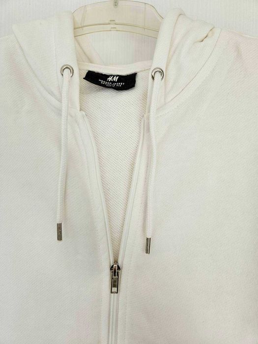 Бял памучен суичър H&M