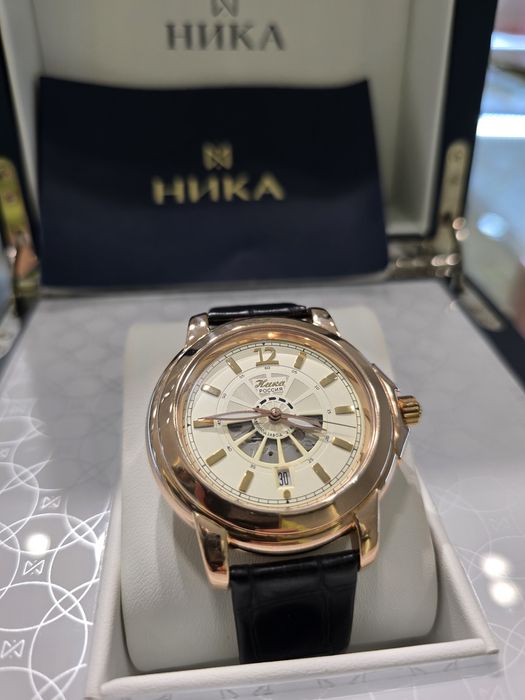 Продам золотые часы Ника Скелетоны, оригинал Россия. 
ППроОригинал Рос