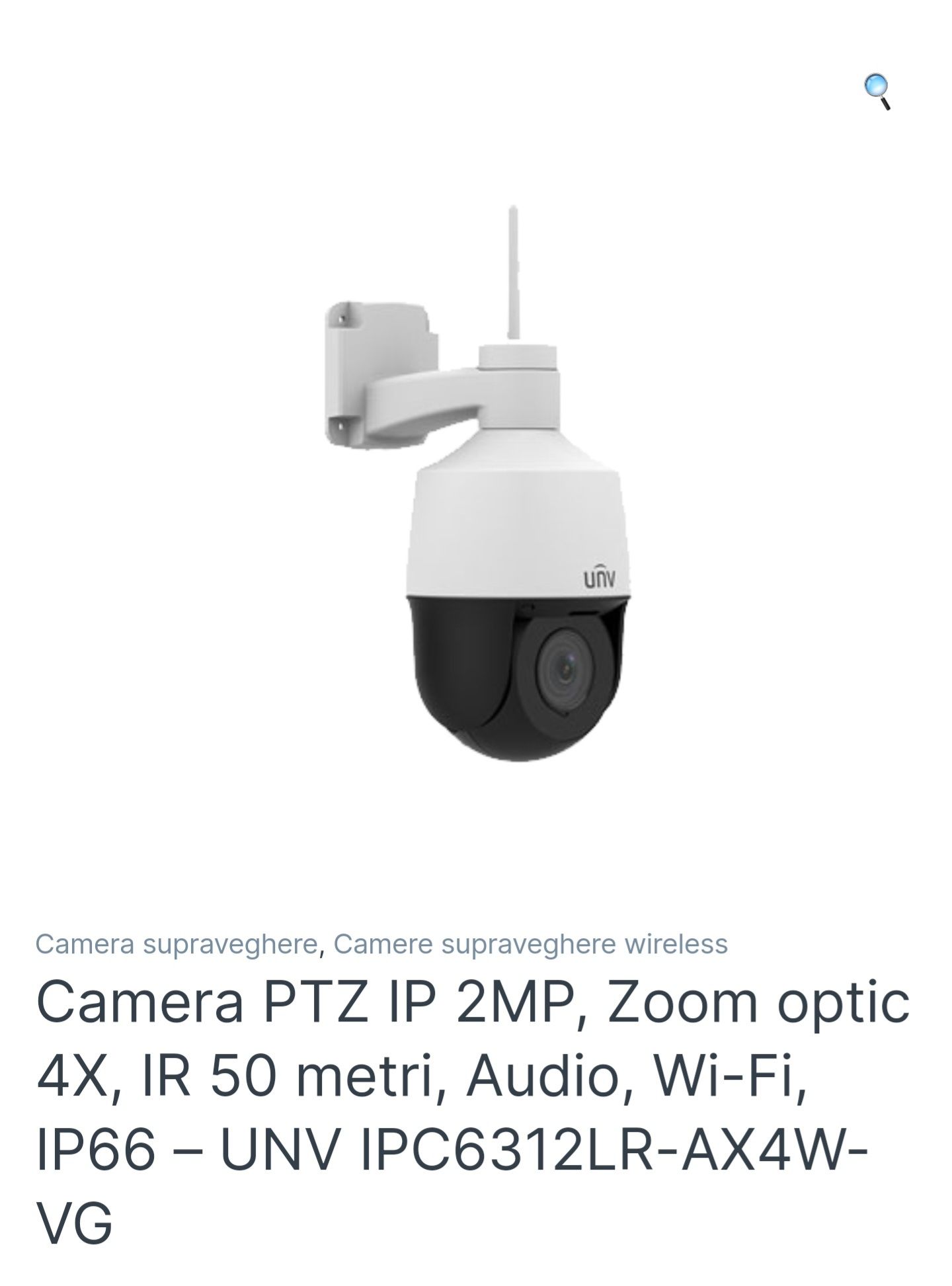 Camera de supraveghere UNIVIEW PTZ IP Wi-Fi 2MP zoom optic 4x