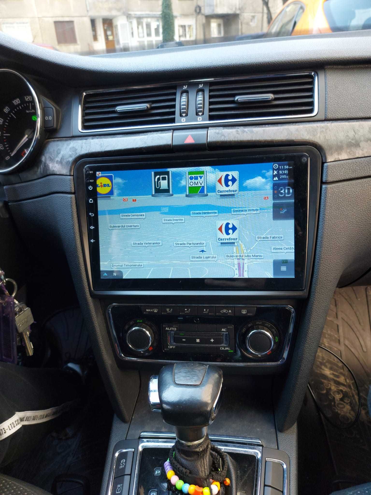 Navigatie Android Skoda Superb 2008-2015 Waze YouTube casetofon