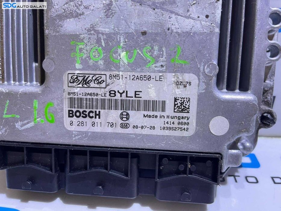 ECU Calculator Motor Ford Focus 2 1.6 TDCI 2007 - 2010 Cod 8M51-12A650-LE 8M5112A650LE 0281011701 [L2681]