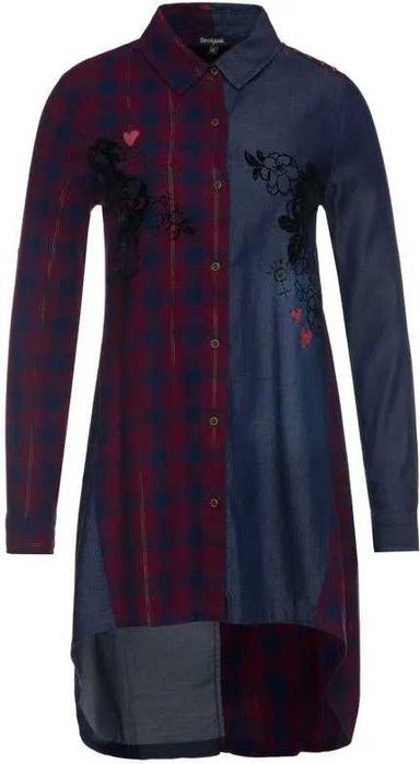 Camasa Desigual lunga asimetrica din denim