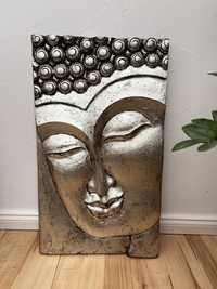 Tablou decorativ Buddha, lemn exotic 34x60 cm