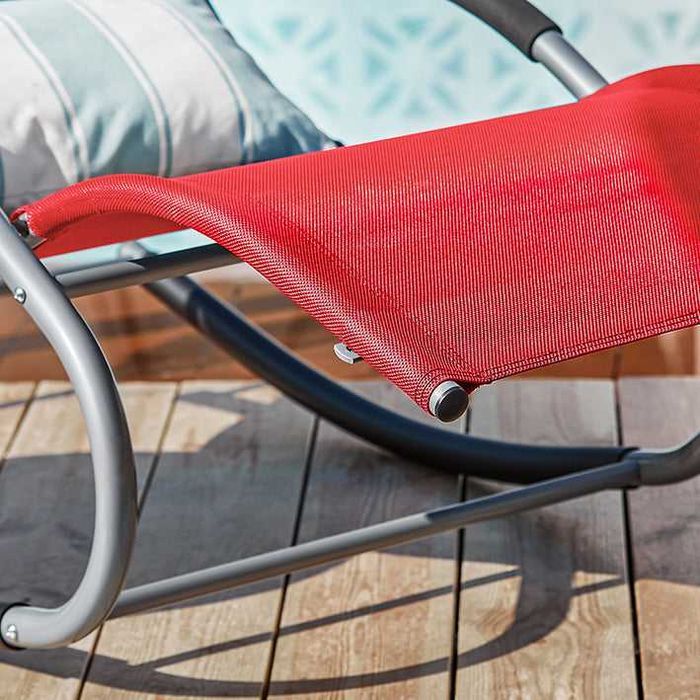 Sezlong metalic gradina cu perna confortabila | OGS28-Rx2