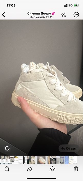 Продам детские кроссовки новые zara bebi 27 й размер