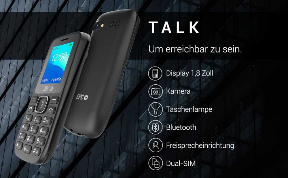 SPC Talk Мобилен телефон с две SIM карти, с 1,8" дисплей Голяма 800mAh