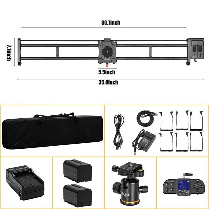 Slider motorizat GVM GT-120WD, 121 cm, Wireless&Controller