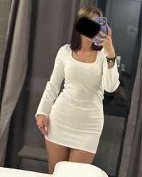 бяла къса рокля HM M размер