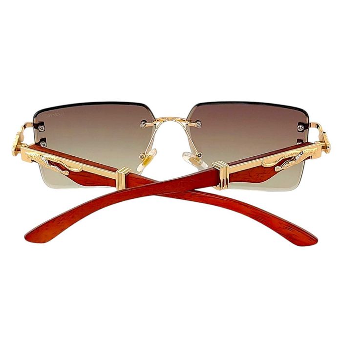 Cartier B PANTH слънчеви очила 2026 – дървена рамка с пантера