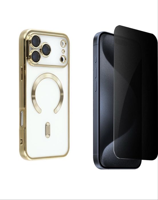 Iphone 17 17 AIR PRO MAX Husa Cercle Clear + Folie Sticla Esd Privacy