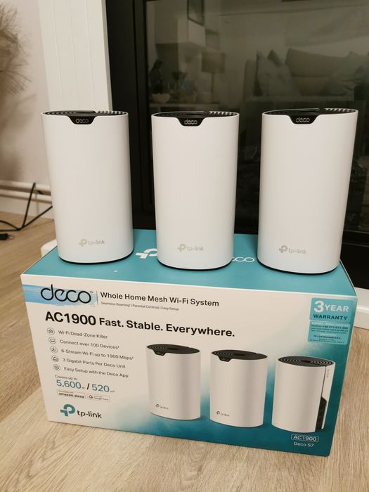 Sistem Mesh Wi-Fi TP-Link Deco S7(3-pack), AC1900, Dual-Band